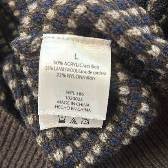 Haggar Quarter Button Sweater Sz L Lined Patten Casual Knit Pullover - Picture 7 of 7